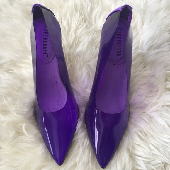 !!!SIZE 10 & 11!!! Purple Perspex Cinderella Heels - Picture 3 of 8